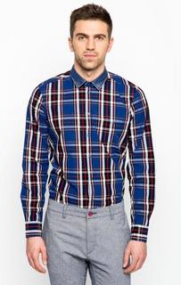 Синяя рубашка в клетку Gaudi