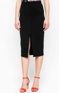 Черная юбка с разрезом спереди Glamorous