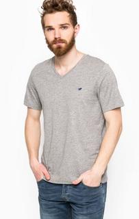 Серая футболка с треугольным вырезом Mustang