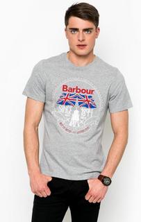 Серая футболка с принтом Barbour