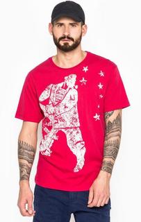 Футболка из хлопка цвета фуксии Armani Jeans