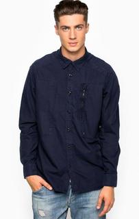 Синяя рубашка из хлопка с внутренним карманом G Star RAW