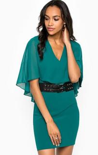 Платье с короткими рукавами и треугольным вырезом Guess