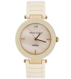 Часы с бриллиантом и керамическим браслетом Anne Klein