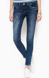 Синие зауженные джинсы с низкой посадкой Pepe Jeans