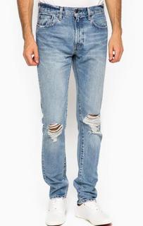 Синие зауженные рваные джинсы Levis®