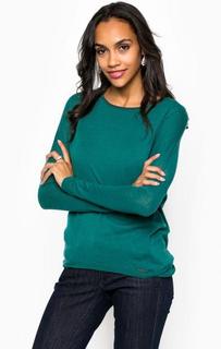 Бирюзовый шерстяной джемпер свободного кроя Guess