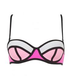 Трехцветный купальный топ из неопрена с твердой чашкой MC2 Saint Barth