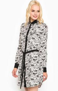 Короткое шелковое платье с поясом Juicy Couture
