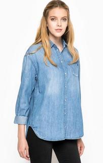 Синяя джинсовая рубашка с длинными рукавами Pepe Jeans
