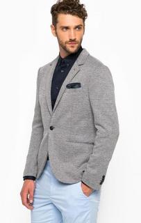 Синий пиджак из полиэстера, хлопка и вискозы Selected