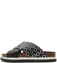 Сланцы из натуральной кожи черного цвета Fornarina