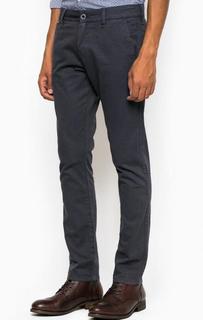 Синие хлопковые брюки чиносы Guess