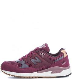 Кроссовки из кожи и замши с текстильными вставками New Balance