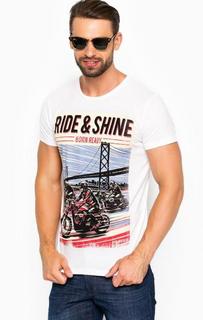 Белая хлопковая футболка с принтом Wrangler