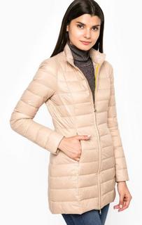 Длинный бежевый пуховик на молнии Patrizia Pepe