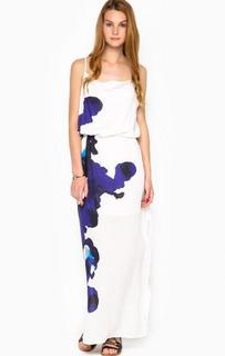 Белое платье из вискозы на бретелях Trussardi Jeans