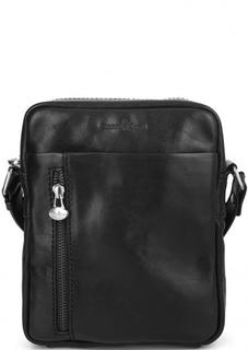 Черная кожаная сумка через плечо Gianni Conti