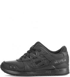 Черные кожаные кроссовки Asics Tiger