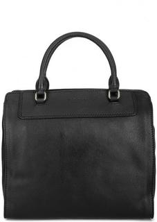 Черная кожаная сумка с короткими ручками Tosca BLU