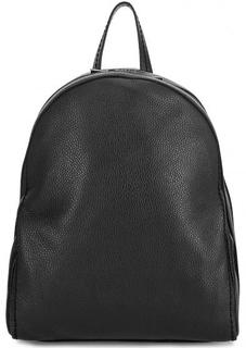 Черный кожаный рюкзак с узкими лямками Plinio Visona