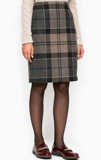 Серая шерстяная юбка с разрезом Barbour