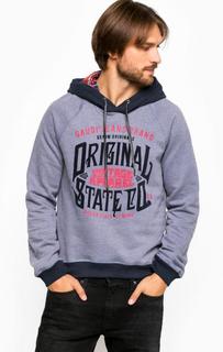 Синяя хлопковая толстовка с капюшоном Gaudi