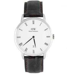 Часы округлой формы с кожаным браслетом Daniel Wellington