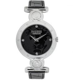 Часы круглой формы с кожаным ремешком Versus