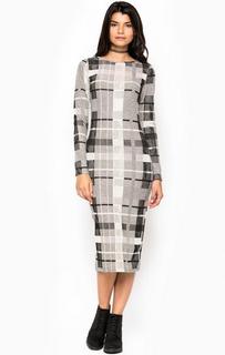 Платье в клетку с длинными рукавами Glamorous
