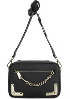 Маленькая кожаная сумка с металлическим декором Furla