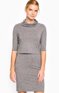 Серое платье из вискозы и шерсти Calvin Klein Jeans