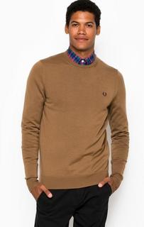 Коричневый джемпер из тонкой шерсти Fred Perry