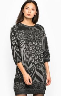 Платье из хлопка с животным принтом Diesel