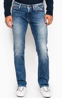 Синие зауженные джинсы с эффектом делаве Hilfiger Denim