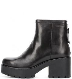 Черные кожаные ботильоны на каблуке и платформе Vagabond