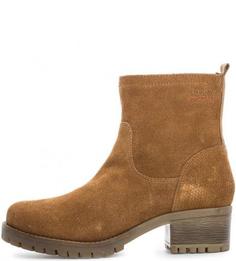 Замшевые полусапоги на каблуке S.Oliver