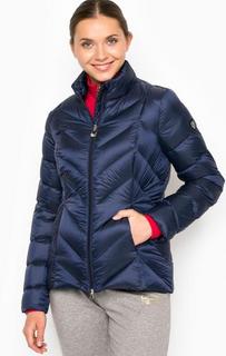 Короткий пуховик из полиамида на молнии EA7