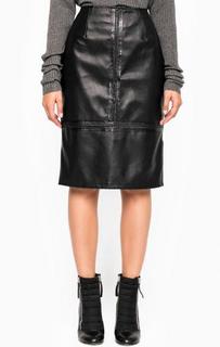 Черная юбка с разрезом сзади Glamorous