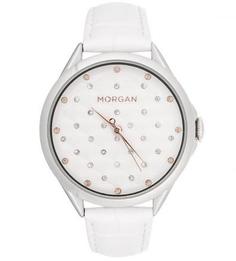 Часы с кожаным браслетом с выделкой под рептилию Morgan