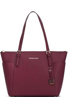 Кожаная сумка шоппер с карманами по бокам Michael Michael Kors