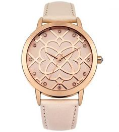 Бежевые часы с отделкой кристаллами Morgan