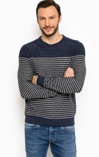 Хлопковый джемпер в полоску с круглым вырезом Lerros