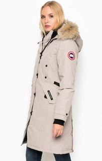 Зимний длинный пуховик с утиным пухом Canada Goose