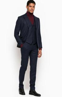 Синий костюм-тройка в клетку Drykorn