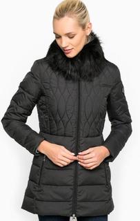 Пуховик из полиэстера с отделкой искусственным мехом EA7