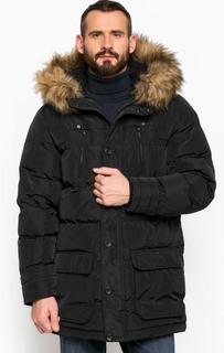 Удлиненная черная куртка с наполнителем Mustang