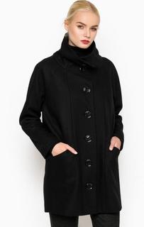 Шерстяное черное пальто на пуговицах Drykorn