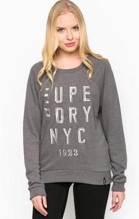 Серый хлопковый свитшот Superdry