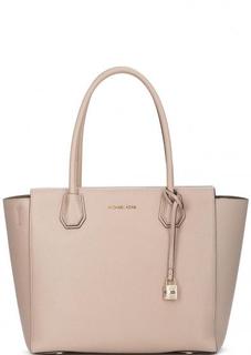 Однотонная кожаная сумка с одним отделом Michael Michael Kors